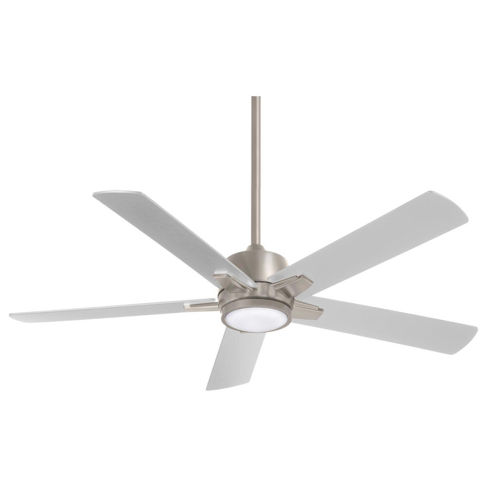 Minka-Aire Stout 54" Ceiling Fan with LED Light Kit in Brushed Nickel, , large