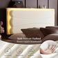 HOMLUX Queen Upholstered Platform Storage Bed Frame in Beige, , large