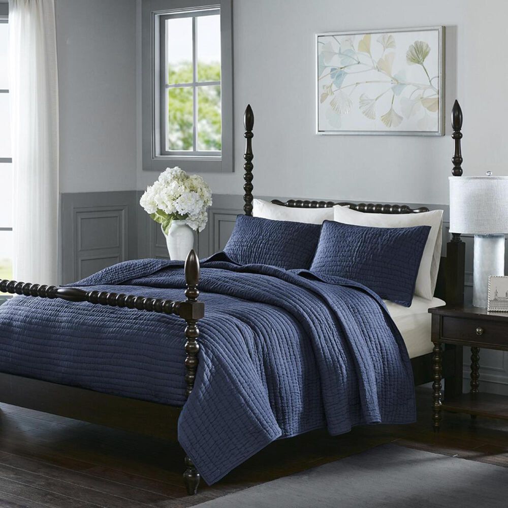 Goldstar Bedding Serene 3-Piece King Coverlet Set in Blue, , large