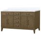 Lexora Home Laurel 60" Double Bathroom Vanity in Grey Oak with White Cultured Marble Top and Rectangular Sinks, , large