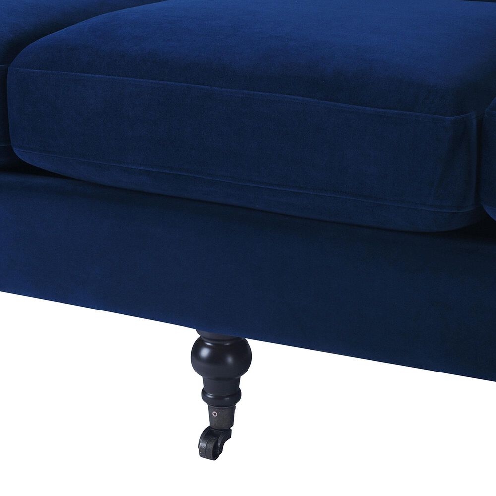 Jennifer Taylor Home Alana Lawson Stationary Sofa in Navy Blue Velvet, , large