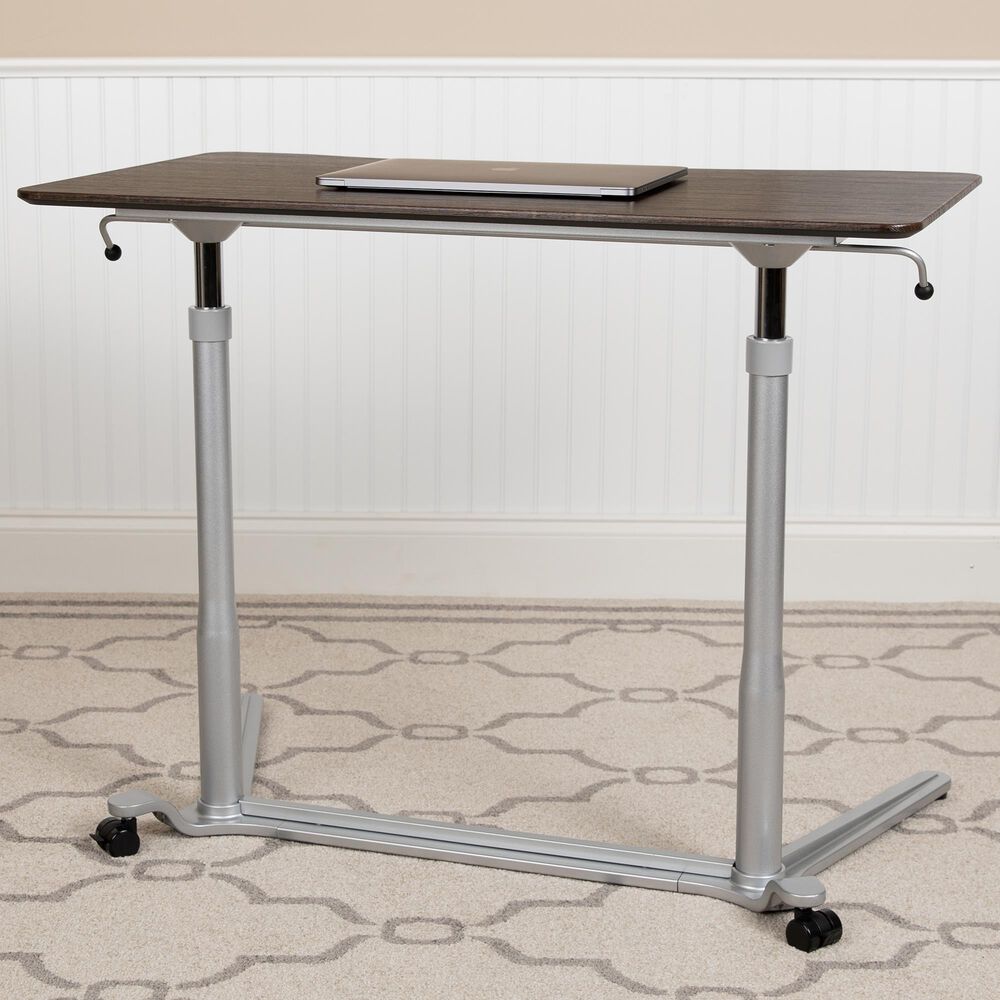 Flash Furniture Stand-Up Ergonomic Desk in Brown, , large