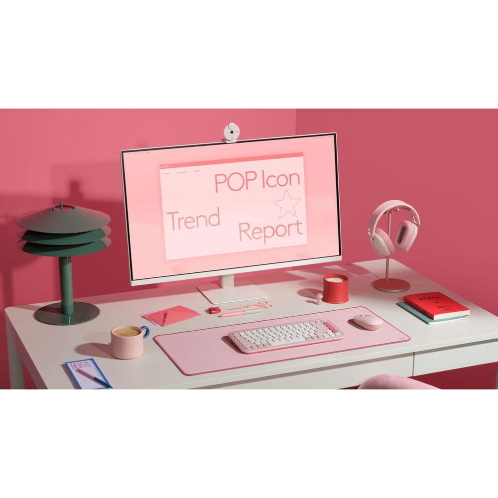 Logitech POP Icon Keys Wireless Bluetooth Keyboard in Rose and Off White, , large