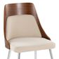 Lumisource Anabelle Side Chair with Cream Cushion in Chrome and Walnut (Set of 2), , large