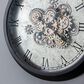 A&B Home Round Clock with Exposed Gold Gears in Gray and Black, , large
