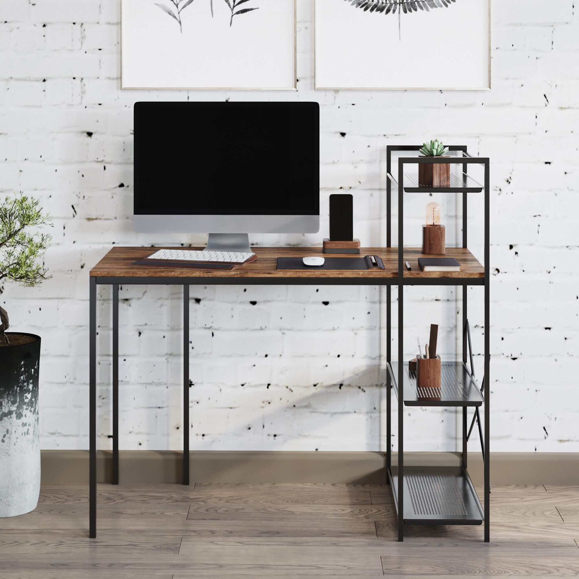 Large black sale computer desk