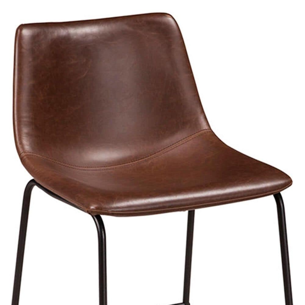 Ashley Centiar 24&quot; Upholstered Counter Stool in Brown and Black, , large