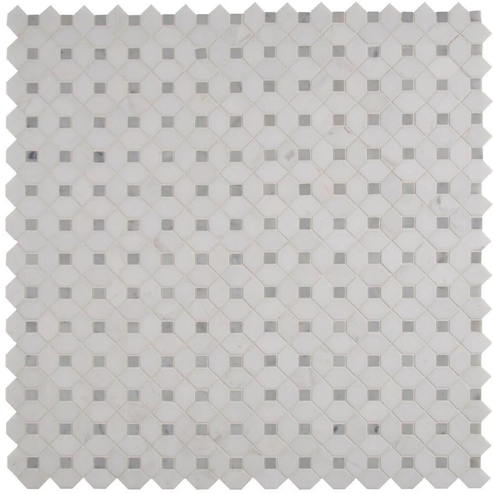 MS International Bianco Dolomite Grey and White 12.31&quot; x 12.36&quot; Polished Natural Stone Tile, , large