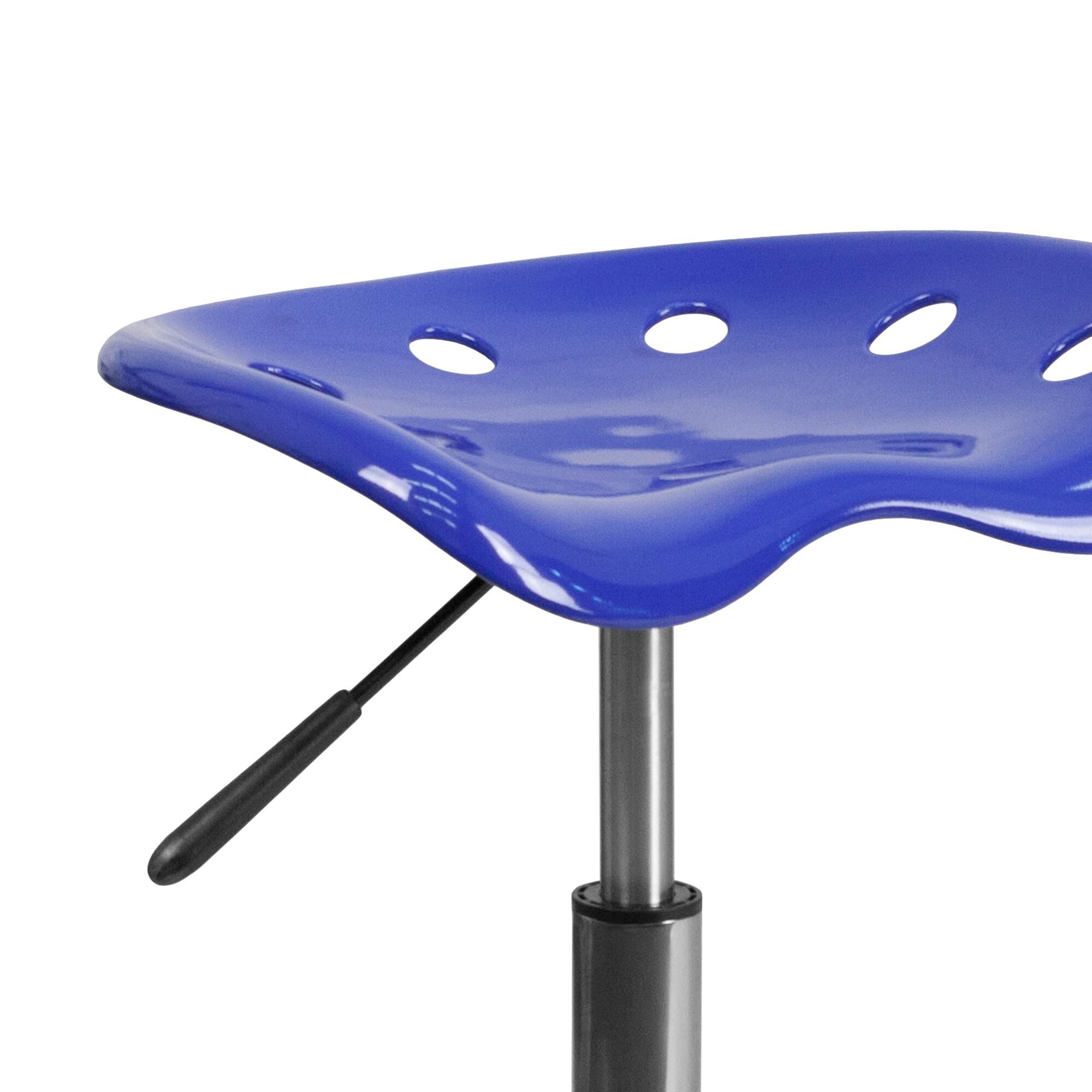 Flash furniture vibrant black and online chrome drafting stool with tractor seat