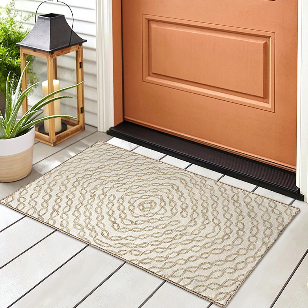 Dalyn Rug Company Brisbane Geometric 1&#39;8&quot; x 2&#39;6&quot; Ivory Area Rug, , large