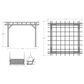 Highwood USA Bodhi 12" x 12" Pergola with 2 Weatherly 4" Porch Swings in Weathered Acorn, , large