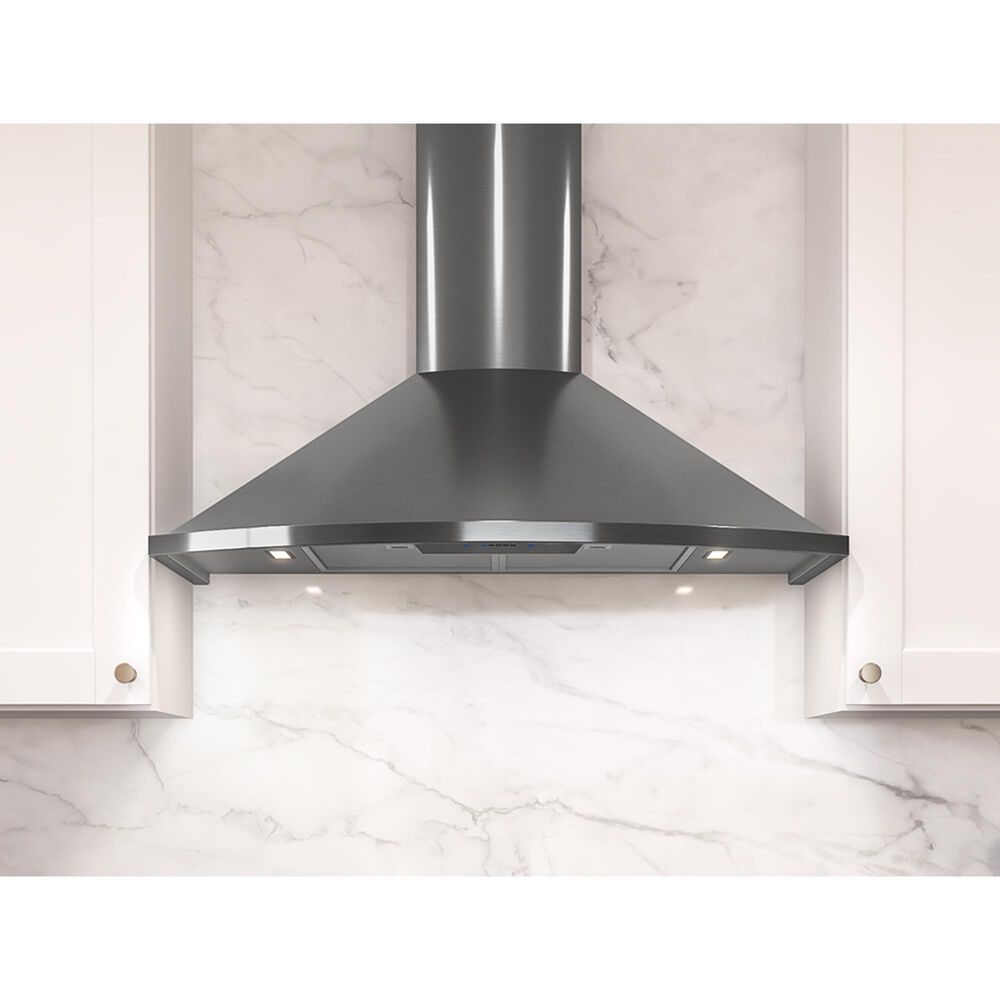 Zephyr Savona 36" Wall Mount Chimney Hood in Black Stainless Steel, , large