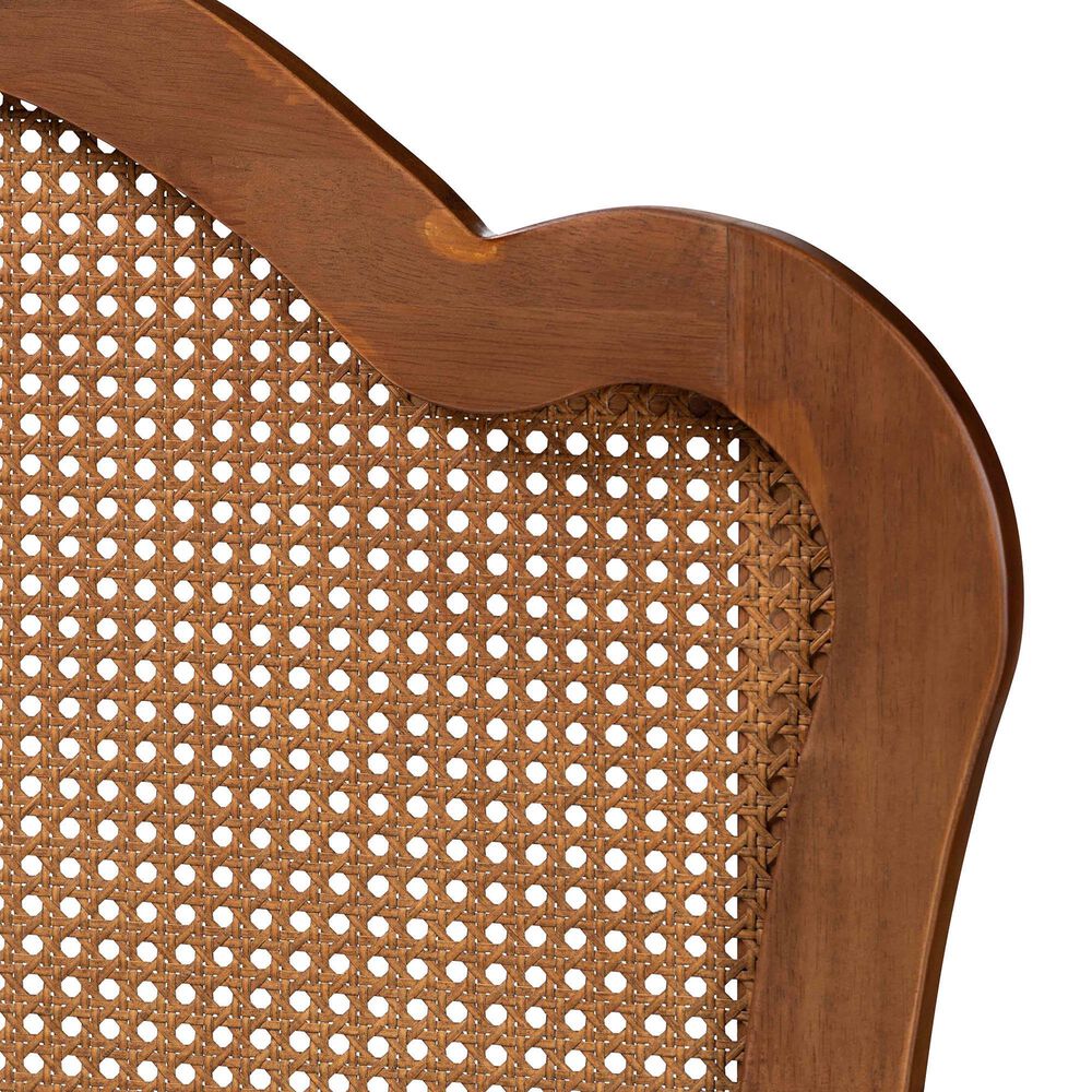 Baxton Studio Leandra King Panel Headboard with Rattan in Ash Walnut, , large