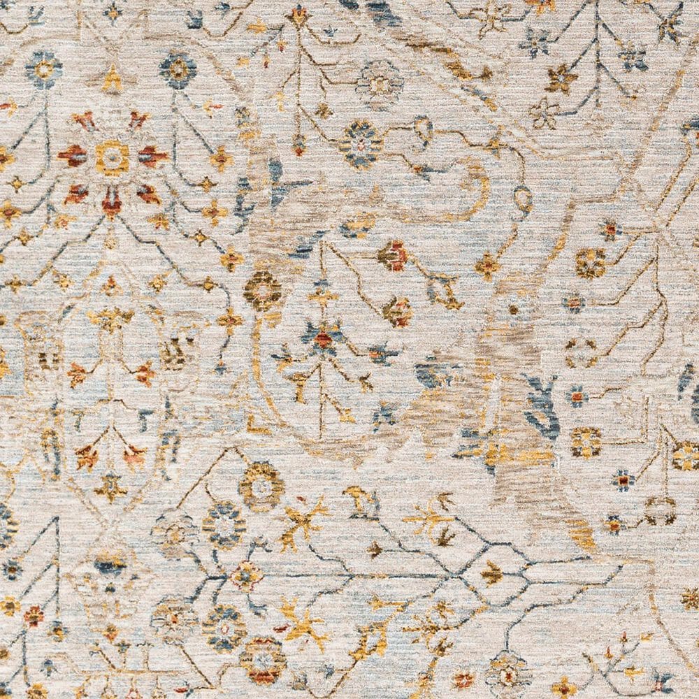 Surya Reina Light Gray, Denim, Cream, Tan, Light Brown, Rust, Mustard and Olive 6&#39;7&quot; Round Area Rug, , large