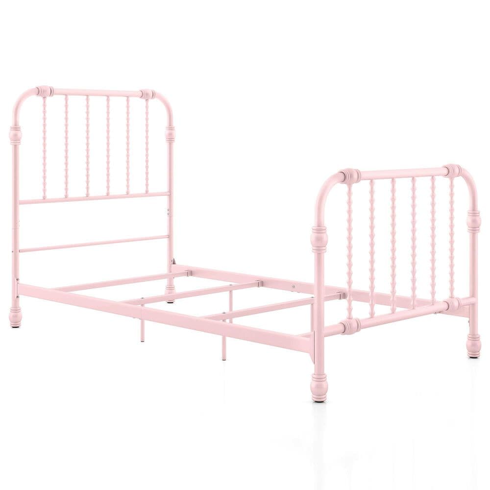 Furniture of America Wren Twin Spindle Kids Bed in Pink, , large