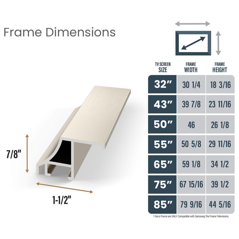 Deco TV Frames Alloy 75" Frame Bezel for Samsung the Frame TV in German Silver, , large