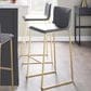Lumisource Mara Barstool with Grey Cushion in Gold (Set of 2), , large