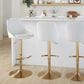 LumiSource Diana Adjustable Barstool with White Faux Leather Upholstery in Gold (Set of 2), , large