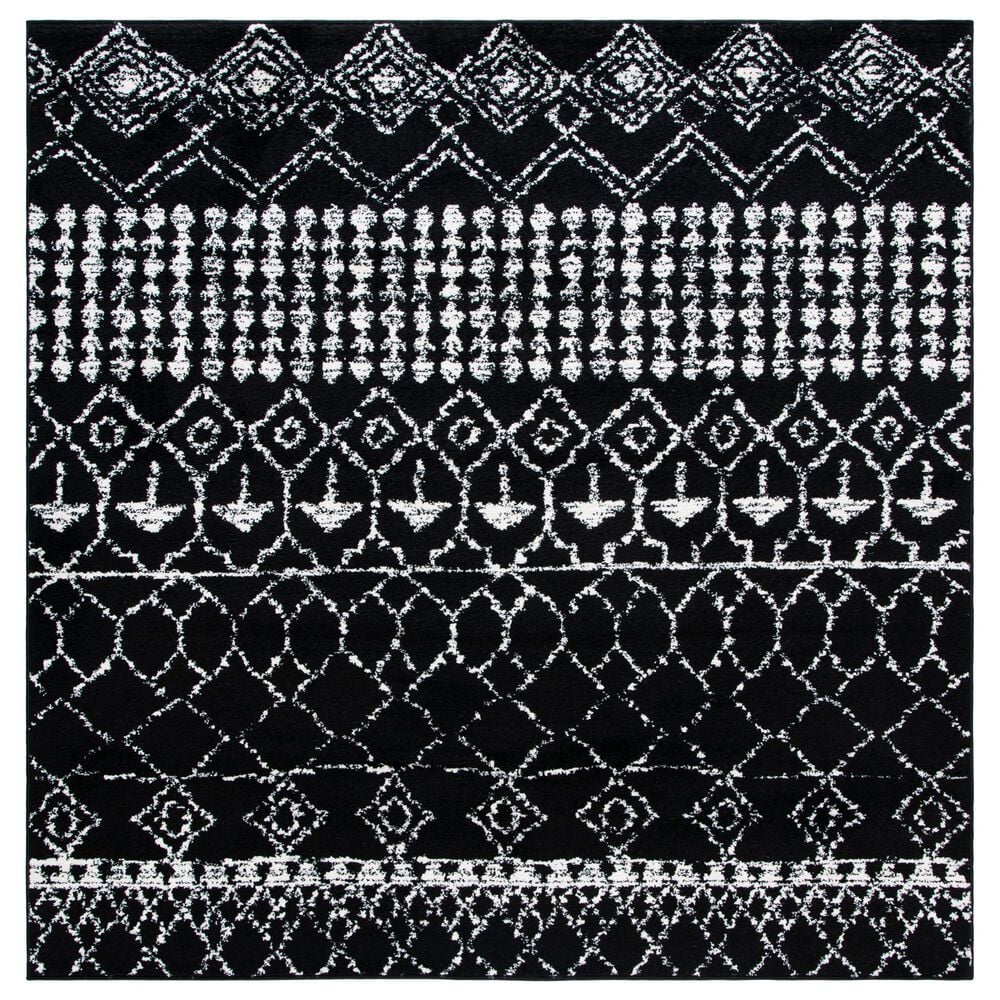 Safavieh Tulum  5" Square Black and Ivory Area Rug, , large