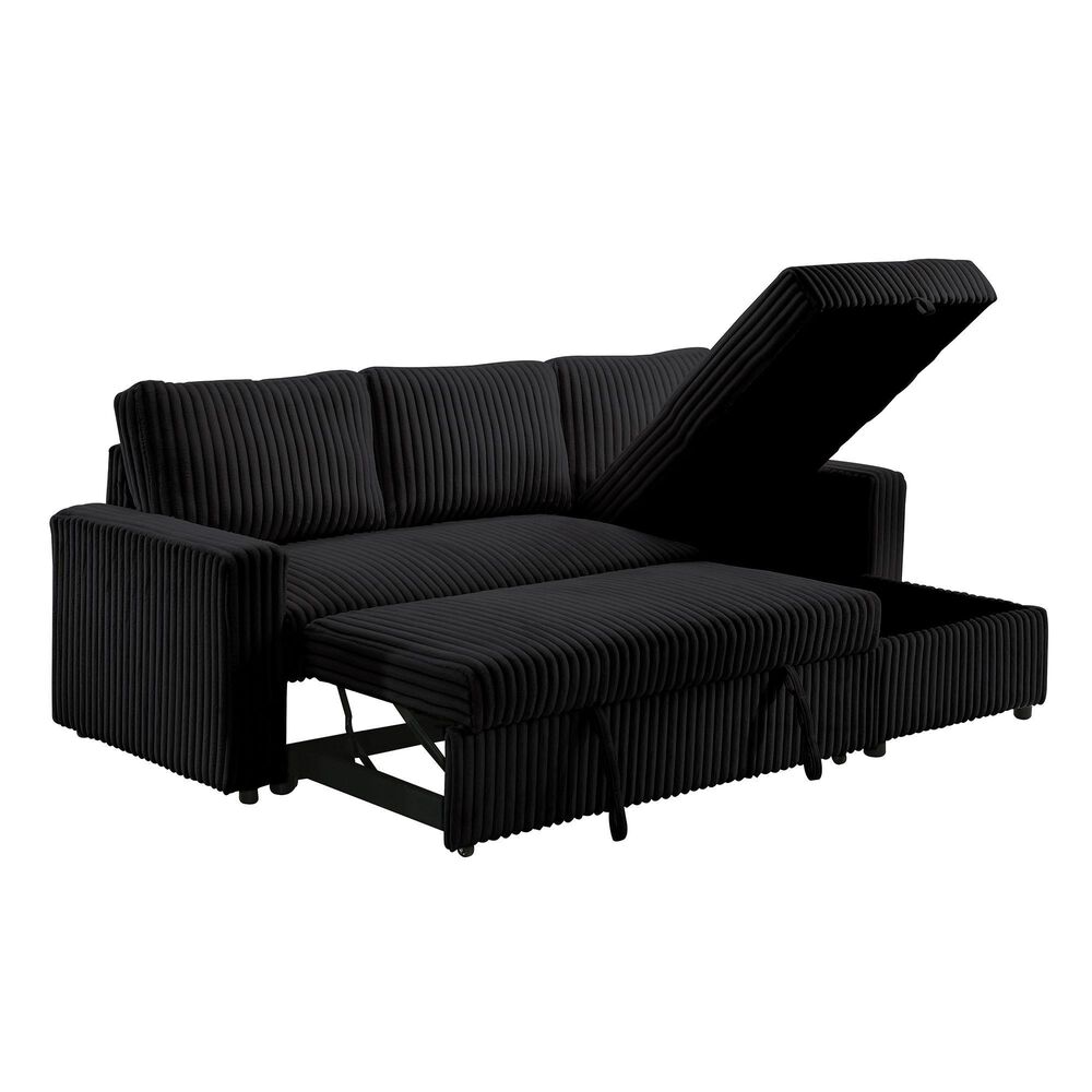 Titanic Furniture Jayla 2-Piece Sleeper Sectional Right Facing Chaise in Black, , large