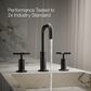 Kohler Purist Widespread Bathroom Sink Faucet with Cross Handles and High Gooseneck Spout in Matte Black, , large