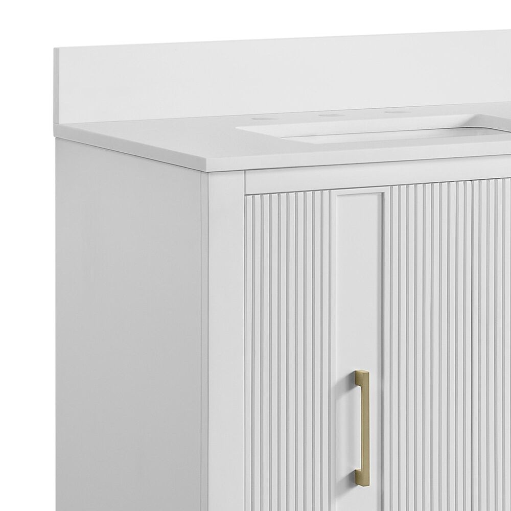 37B Fenwick 30" Single Bathroom Vanity in Bright White with Glossy White Composite Stone Top and Backsplash, , large