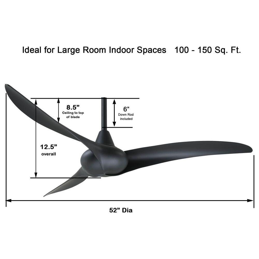 Minka-Aire Wave 52" Ceiling Fan in Coal, , large