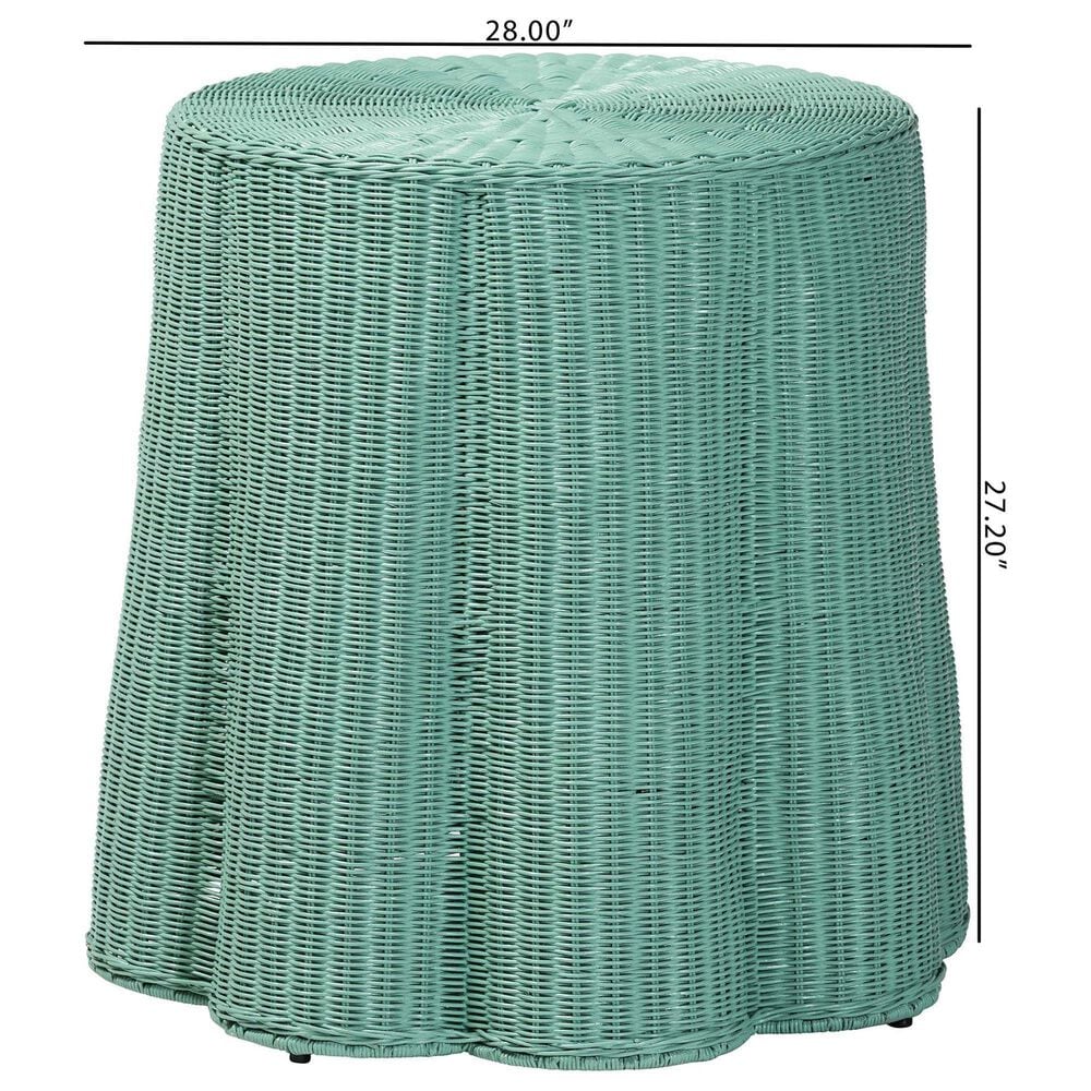 Baxton Studio Palm Console Table in Teal Green, , large