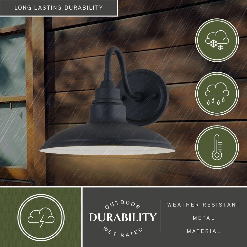 Vaxcel Tucson 10" 1-Light Outdoor Wall Sconce in Textured Black and Glossy White, , large