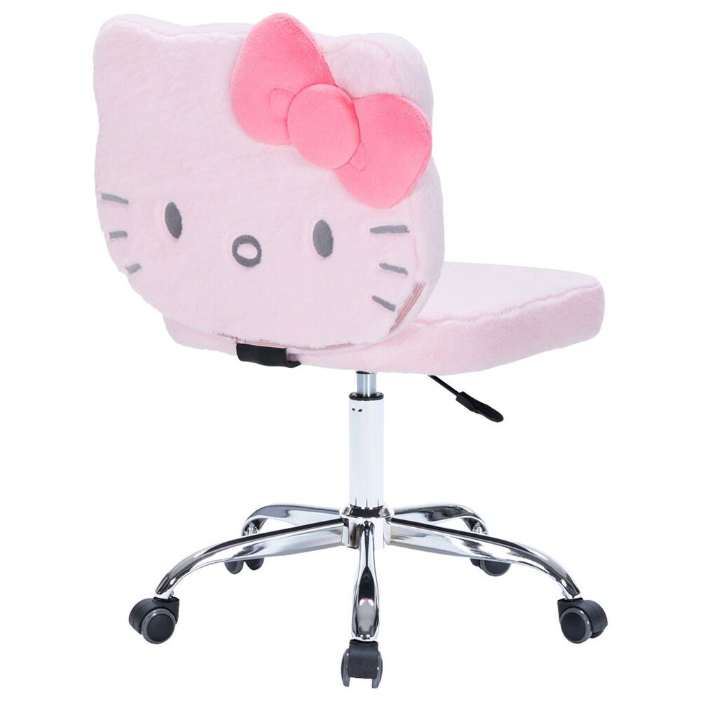 Impressions Vanity Hello Kitty Teddy Fur Swivel Vanity Chair in Silver, , large