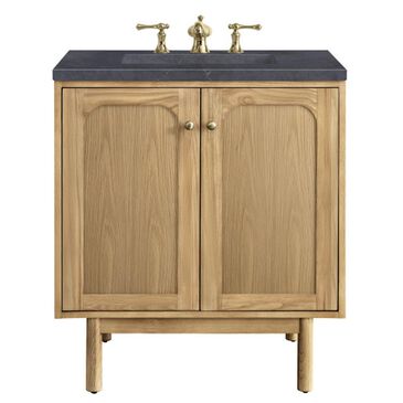 James Martin Vanities Laurent 30" Single Bathroom Vanity in Light Natural Oak with 3 cm Charcoal Soapstone Quartz Top and Rectangular Sink, , large