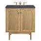 James Martin Vanities Laurent 30" Single Bathroom Vanity in Light Natural Oak with 3 cm Charcoal Soapstone Quartz Top and Rectangular Sink, , large