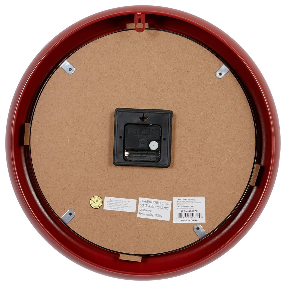 Maple and Jade 17&quot; Wall Clock in Brick Red, , large