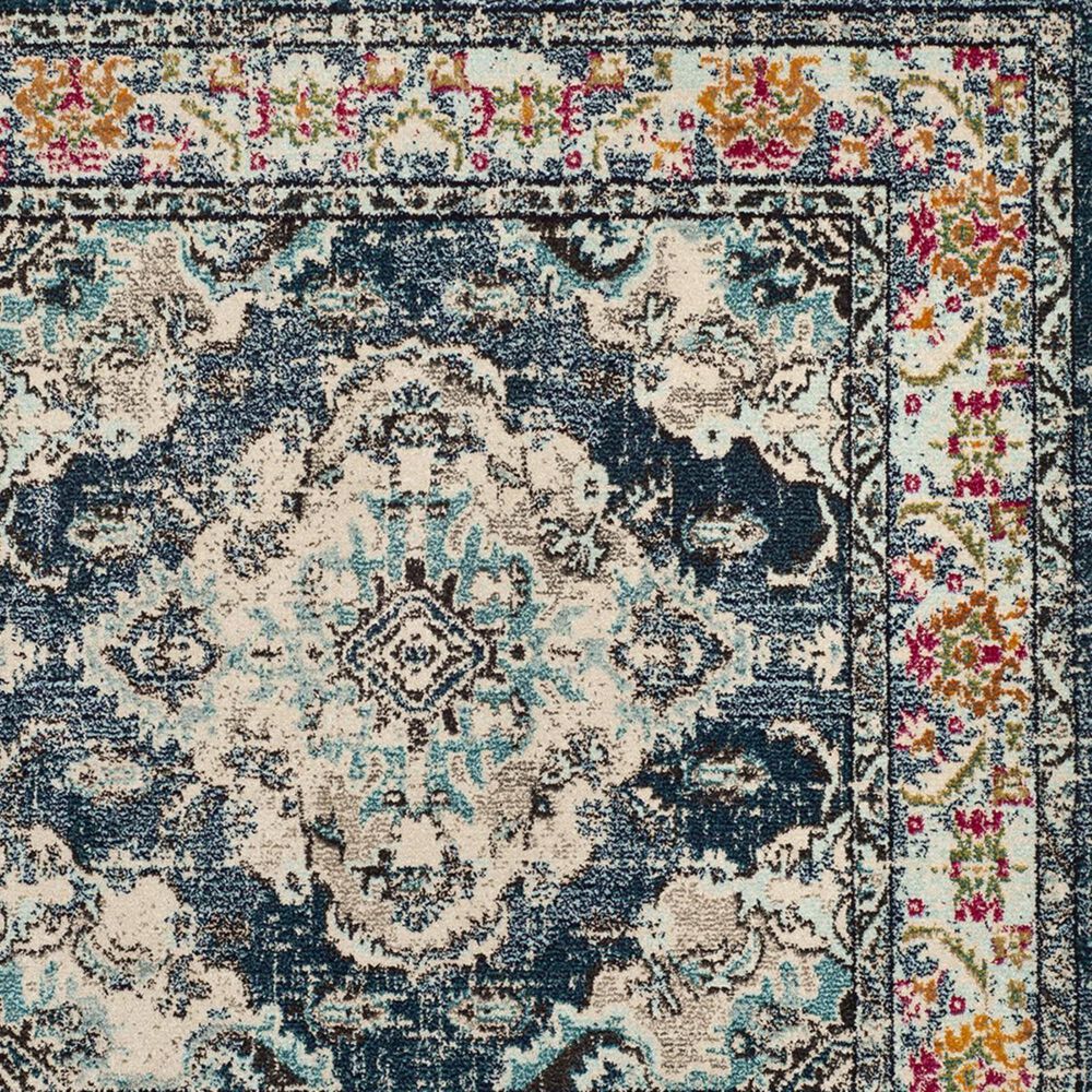 Safavieh Monaco MNC243N-5SQ 5&#39; Square Navy/Light Blue Area Rug, , large