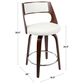 Lumisource Cecina Swivel Counter Stool with Brown Cushion in Walnut and Chrome (Set of 2), , large