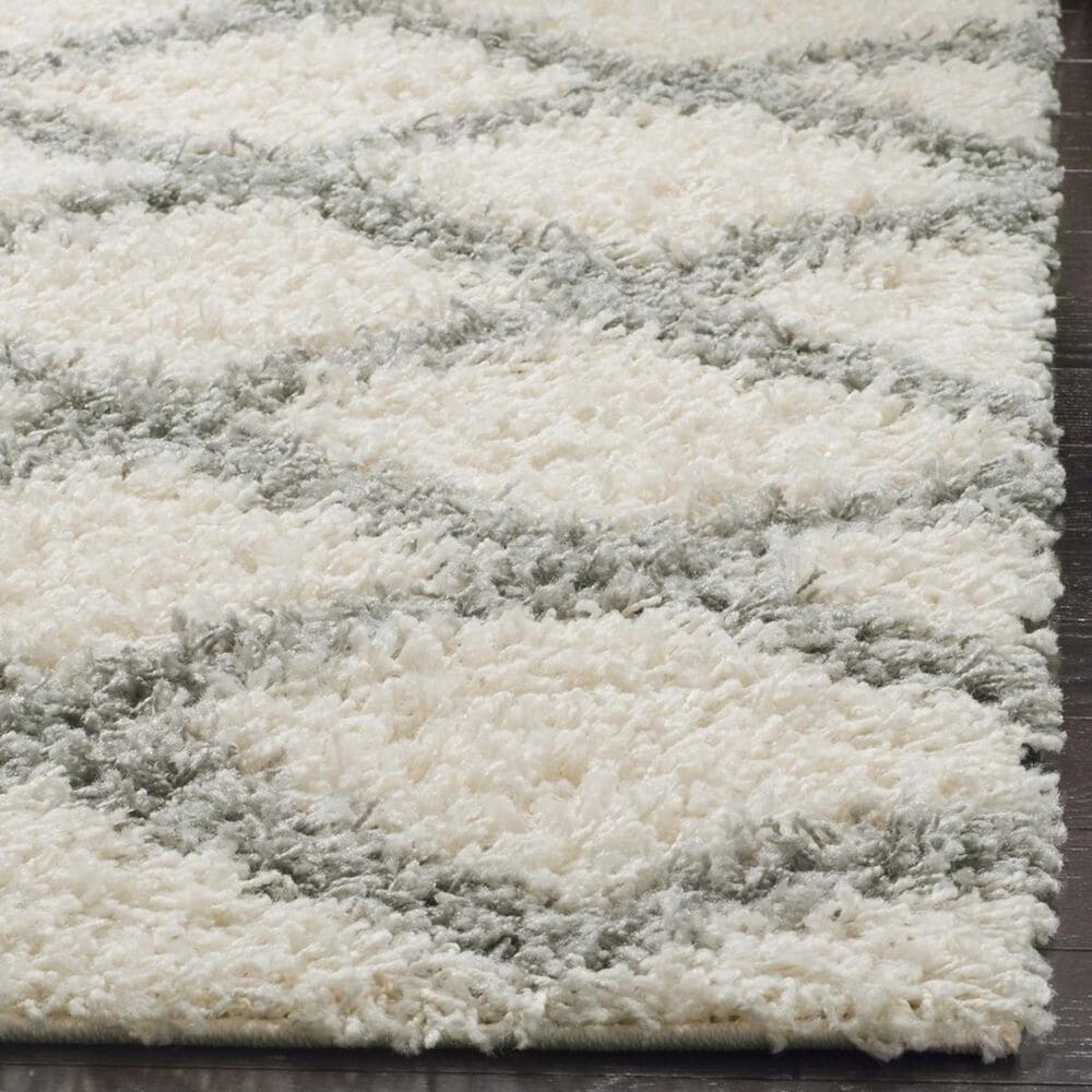 Safavieh Dallas Shag SGD258F-26 2&#39;3&quot; x 6&#39; Ivory/Grey Runner, , large