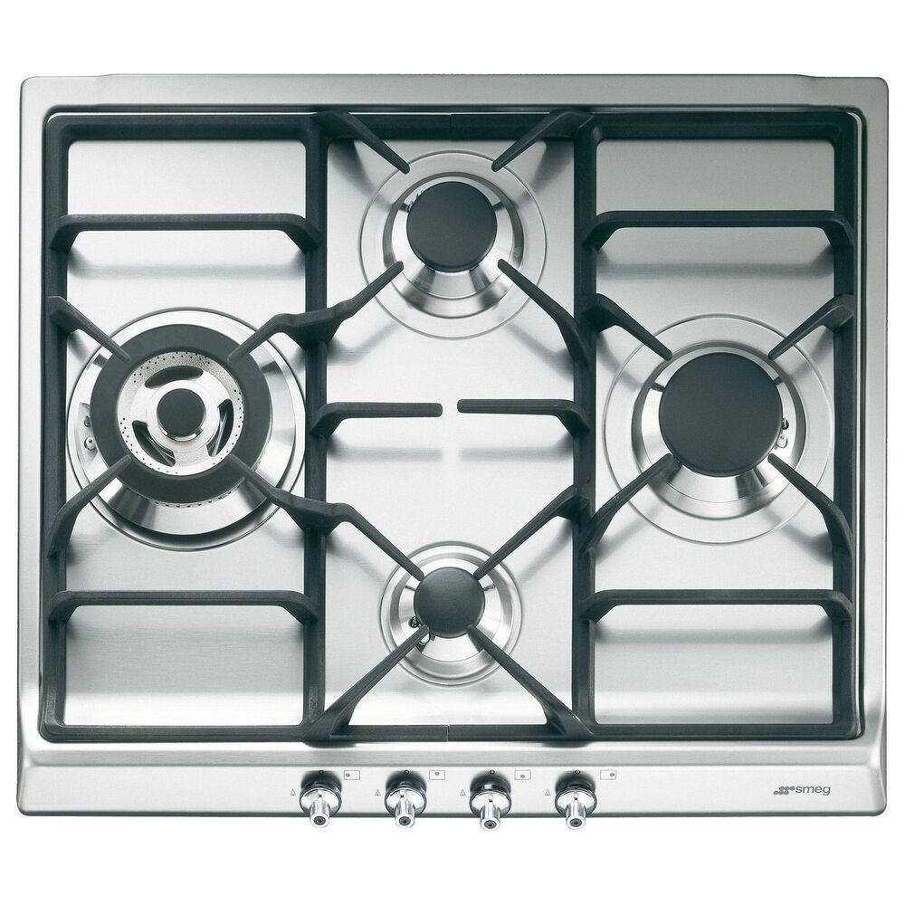SMEG Classic 24" Top Control Location Gas Cooktop in Stainless Steel, , large