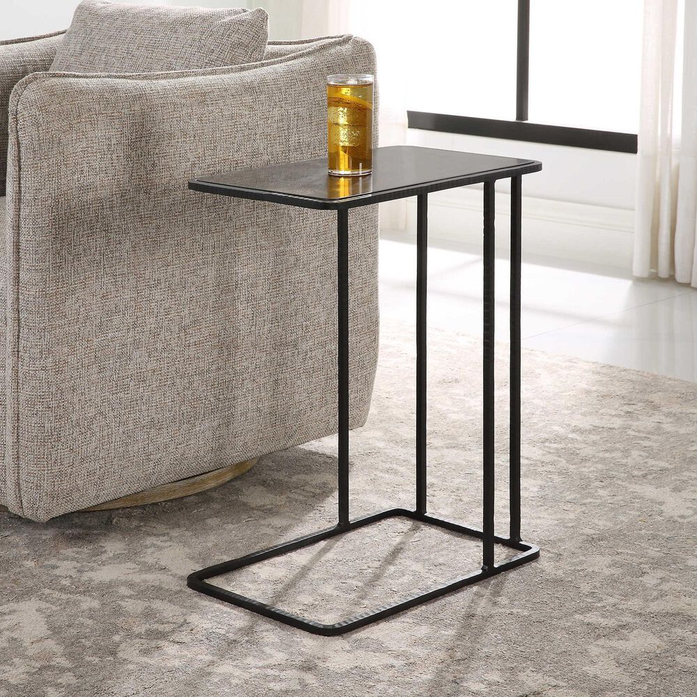 Uttermost Company Cavern Accent Table in Black and Blue, , large