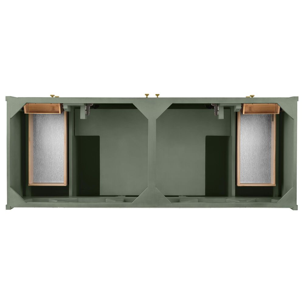 James Martin Vanities Chicago 60" Double Bathroom Vanity in Smokey Celadon with 3 cm Eternal Jasmine Pearl Silestone Top, Rectangular Sinks and FreePower Wireless Charger, , large
