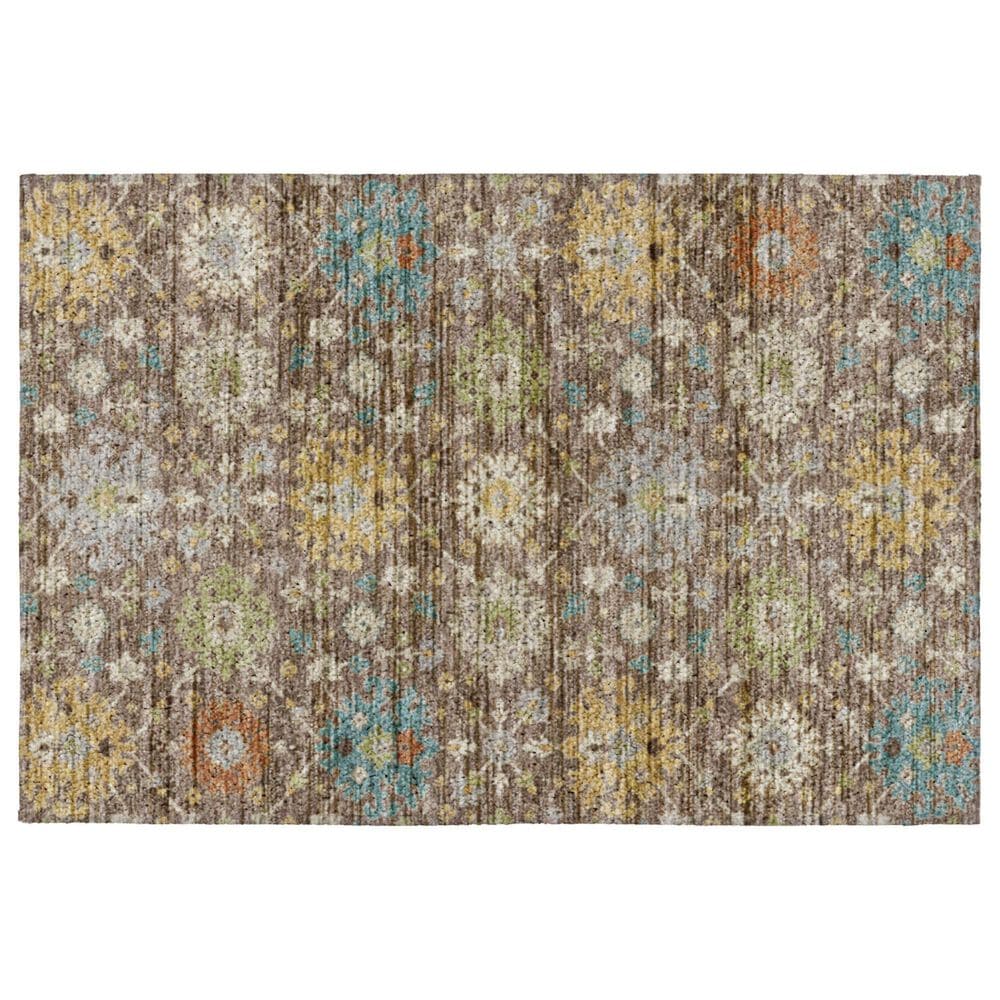 Dalyn Rug Company Silk Road Mocha, Ivory, Gold, Blue, Copper, Aloe and Gray 2"6" x 3"10" Area Rug, , large