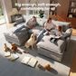 HOMLUX 107.87" Ultra-Comfort Chenille Sectional Sofa in Dark Gray, , large