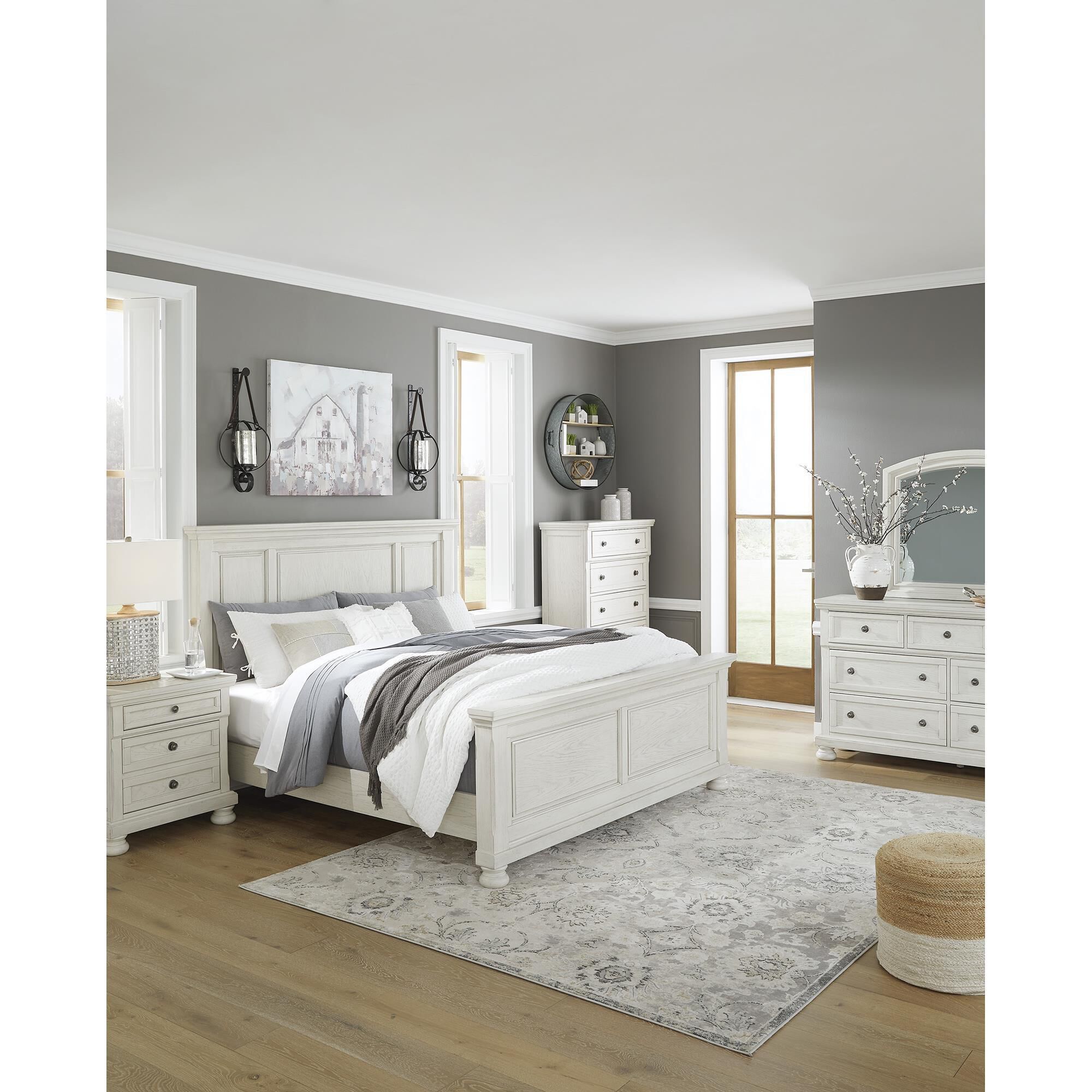 Ashley furniture antique white bedroom set cheap