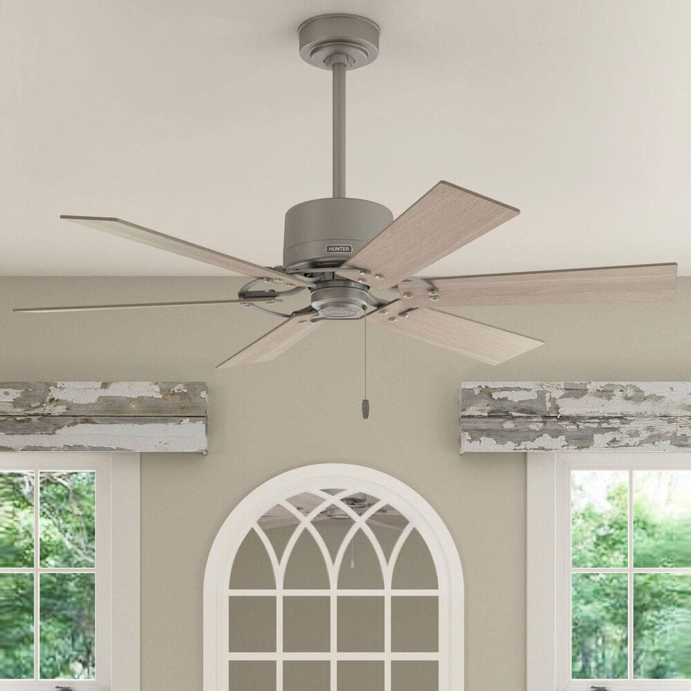 Hunter Gilrock 52&quot; Ceiling Fan in Matte Silver, , large
