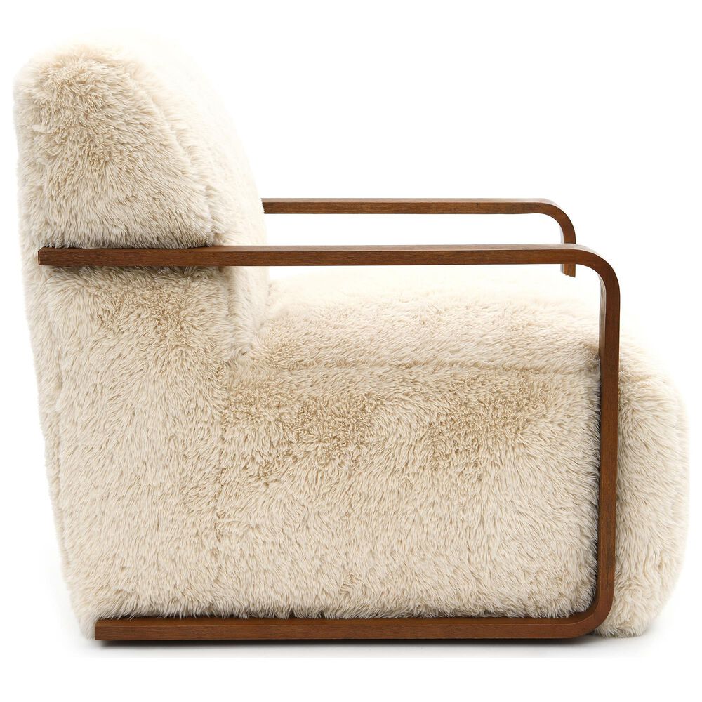 Furniture of America Neyra Short- Haired Accent Chair in Beige, , large
