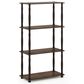HOMLUX Turn-N-Tube 4-Tier Corner Open Storage Bookshelf in Walnut and Brown, , large