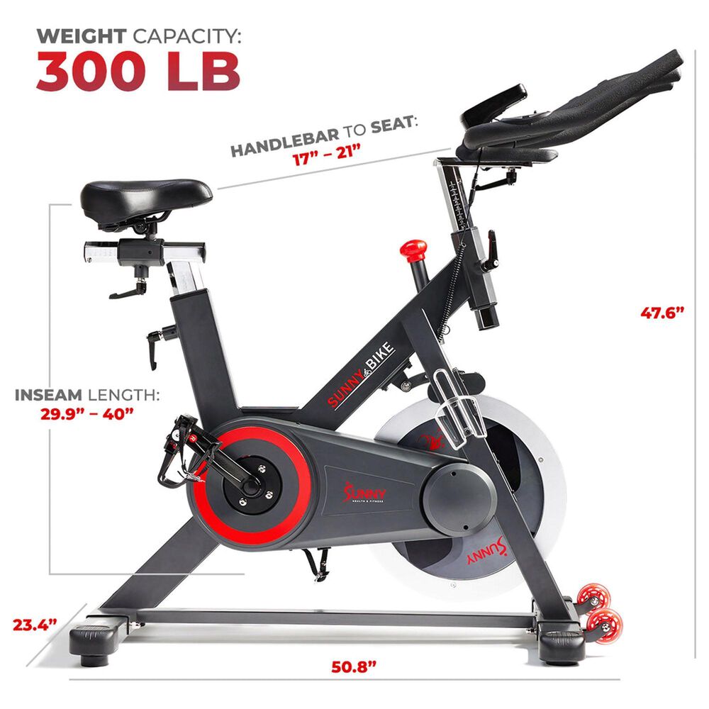 Sunny Health &amp; Fitness Premium Smart Magnetic Belt Drive Indoor Cycling Exercise Bike in Grey, , large