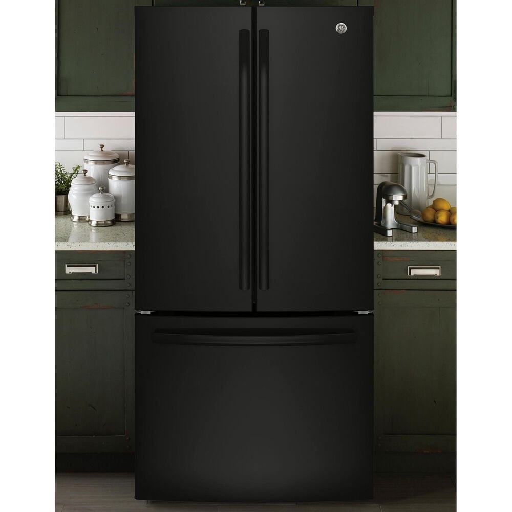 GE Appliances 18.6 Cu. Ft. Counter-Depth French-Door Refrigerator in Black, , large
