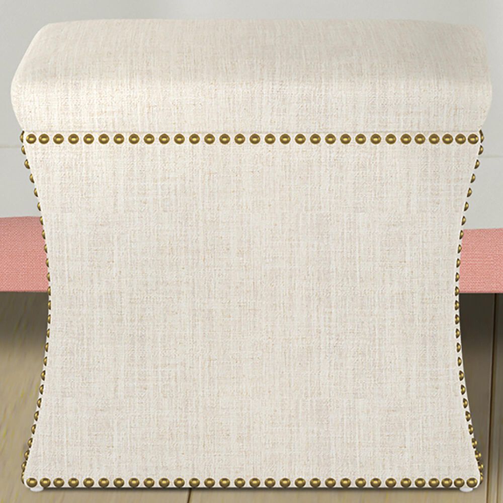 Skyline Furniture Turner Storage Ottoman in Linen Talc, , large
