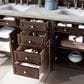 James Martin Vanities Brittany 72" Double Bathroom Vanity in Burnished Mahogany with 3 cm Victorian Silver Quartz Top and Rectangular Sinks, , large