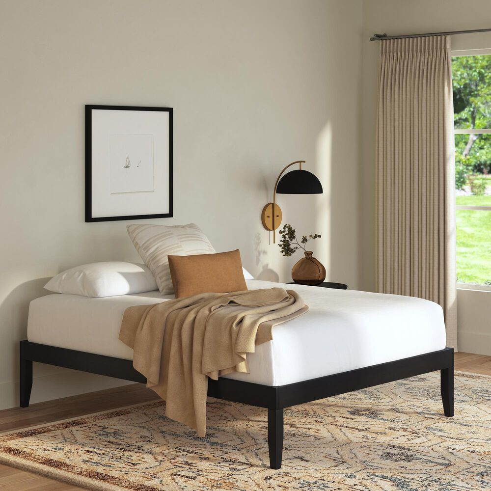 Linon Home Decor Polly Queen Platform Bed in Bold Black, , large